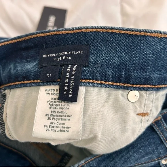 NWT Veronica Beard Beverly Skinny Flare High Rise jean in Bright Blue 31 - Picture 13 of 14